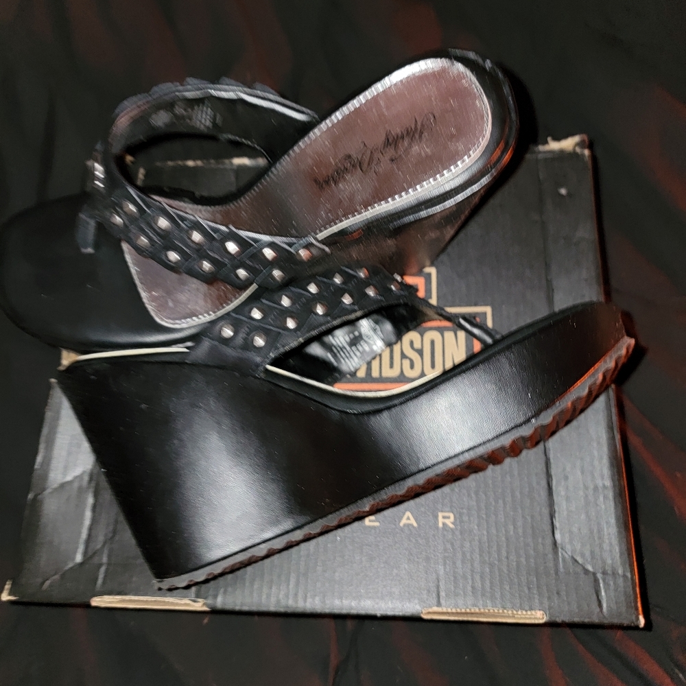 COPY - Harley-Davidson wedged "Eden" sandels size 8